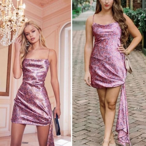 cinq a sept Dresses & Skirts - Cinq a Sept Ryder Paisley Print Tie Mini Dress in Tea Rose Multi